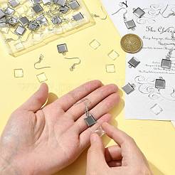 Наборы для самостоятельного изготовления квадратных сережек-подвесок DIY-FS0009-17