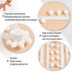 Кружевная отделка с кисточками из полиэстера OCOR-WH0073-92B