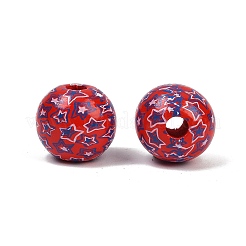 Тема Дня независимости деревянные европейские бусы WOOD-Z005-01A-01