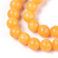 Нити круглых бусин из натурального окрашенного нефрита машан&nbsp;G-T139-6mm-67A