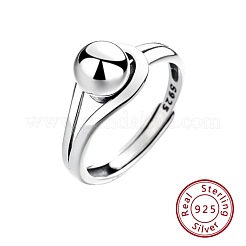 Круглые регулируемые кольца из стерлингового серебра с родиевым покрытием 925 пробы FS-WG2BA4F-01