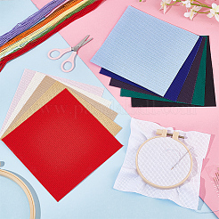 11 шт. 11-х цветные листы ткани для вышивки крестом 14ct DIY-BC0012-12