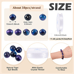 1 нить бусин из натурального тигрового глаза G-TA0002-65A