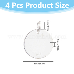 4 шт. 925 подвески из стерлингового серебра STER-DC0001-37
