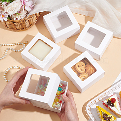 Квадратные подарочные коробки для хранения крафт-бумаги CON-WH0095-100B-01