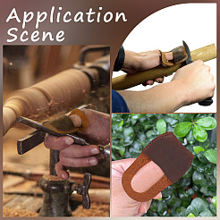 2 шт. 2-цветная защита большого пальца из коровьей кожи для резьбы по дереву&nbsp;AJEW-CL0001-53