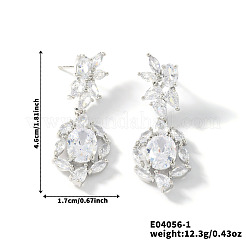 Элегантные и простые серьги-гвоздики с кисточками из прозрачного кубического циркония из латуни&nbsp;GP2120-1