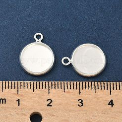 Плоские круглые сеттинги кабошон латунь подвесные&nbsp;KK-K414-14C-S