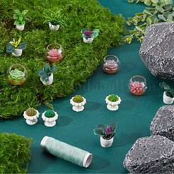 26 шт. 16 стиля смоляных цветочных горшков для украшения DJEW-GF0001-67