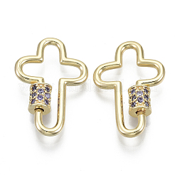 Латунь микропаве кубический цирконий винт карабин подвески с замком&nbsp;KK-R136-070F-NF