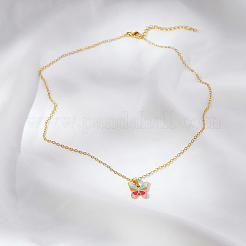 Ожерелья с подвеской в виде цветной бабочки из богемной нержавеющей стали для женщин QL5558-1