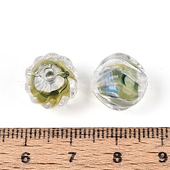 Фактурные внутренние бусины-лэмпворк ручной работы с цветком LAMP-T024-07C