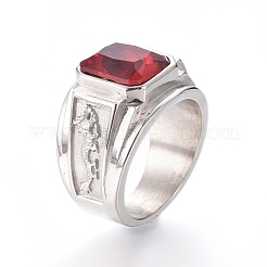 Кольца из нержавеющей стали 304 с широкими полосами RJEW-D073-16-P