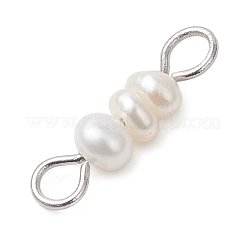 Подвески-коннекторы из натуральных пресноводных жемчужин в форме ронделей&nbsp;PALLOY-JF05011-02