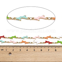 Цепи из нержавеющей стали 304 с эмалированными коралловыми звеньями CHS-F023-01G-G