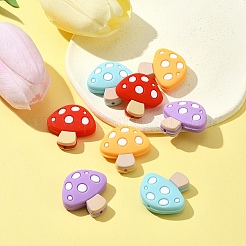 8 шт. 4 цвета грибные пищевые экологически чистые силиконовые фокусные бусины SIL-FS0001-10