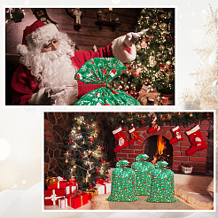 Рождественские 3шт прямоугольные пластиковые подарочные пакеты для хранения&nbsp;ABAG-WH20010-08A