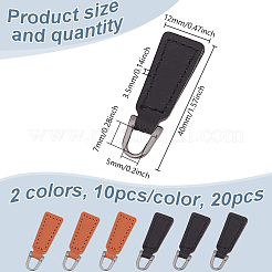 20 шт. 2 цвета pu кожаный бегунок для молнии&nbsp;FIND-GO0002-92
