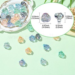 30 шт. 5-х цветные прозрачные акриловые бусины с гальваническим покрытием&nbsp;PACR-CJ0001-41