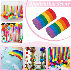 Радужные ленты из гофрированной бумаги для выпускного&nbsp;DIY-WH0622-448