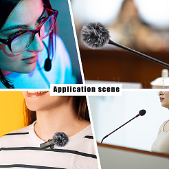 6 шт. чехол для микрофона из полиэстера с помпоном&nbsp;AJEW-CN0004-91