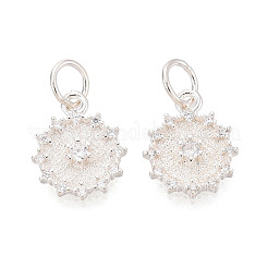 925 подвеска-цветок из стерлингового серебра с микропаве из прозрачных кубических цирконий&nbsp;STER-T009-20S