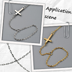 2шт 2-х цветные браслеты из нержавеющей стали с перекрестными связями BJEW-CY0001-08