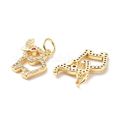 Кулоны из экологически чистой латуни с прозрачным кубическим цирконием&nbsp;KK-G405-11G-RS