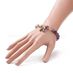 Браслеты из бисера с круглыми бусинами из натуральных драгоценных камней BJEW-JB09052