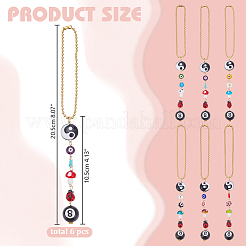 6 шт. 6 стиля бусины ручной работы в технике лэмпворк подвесное украшение HJEW-AR00015