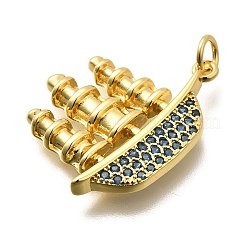 Латунные микро проложить кубического циркония подвески KK-Z093-14G