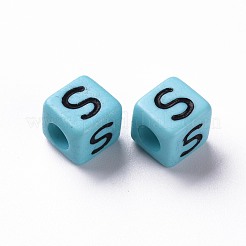 Непрозрачные разноцветные акриловые бусины MACR-N008-47