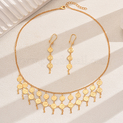 Винтажные латунные двухслойные золотые монеты с кисточками и серьги-подвески для женщин TB7513