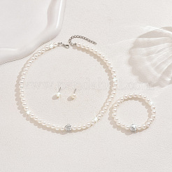 Комплекты из круглых бусин с имитацией жемчуга FS-WGA1038-01