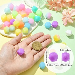 50 шт. светящиеся шестигранные пищевые силиконовые бусины&nbsp;SIL-CJ0001-39