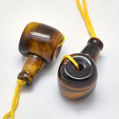 Натуральный тигр глаз 3 дыра гуру бисер&nbsp;G-K208-02-E-14