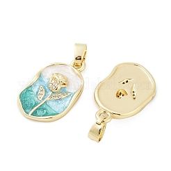 Латунные микропаве прозрачные подвески с фианитом KK-L235-05B-G