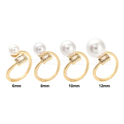 Латунь микропейв прозрачный кубический цирконий колышек поручни манжеты настройки кольца для пальца KK-S360-011-NF