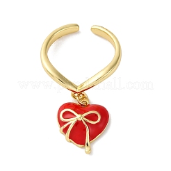 Латунные эмалевые открытые манжеты для женщин RJEW-U057-14A-G