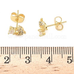 Серьги-гвоздики из циркония EJEW-Z144-26G