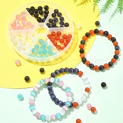 90шт. набор из 6-х цветных бусин кошачий глаз CE-YW0001-01