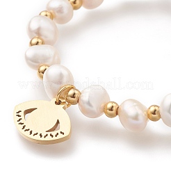 Браслеты с подвесками из нержавеющей стали 304 BJEW-O181-08G-1