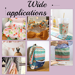 Хлопчатобумажные ткани с цветочным узором&nbsp;DIY-WH0622-141A