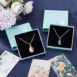 2 шт. квадратные картонные бумажные коробки для хранения ювелирных изделий CBOX-BBC0001-02B