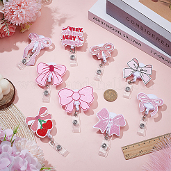 Полиэстеровый бант и пластиковая катушка для значков&nbsp;AJEW-WH0609-297