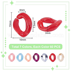 420шт 7 цвета акриловое связующее кольцо&nbsp;OACR-PH0001-92