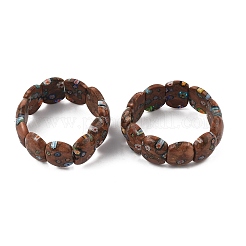 Браслеты стрейч из стеклянных бусин миллефиори ручной работы BJEW-S160-01