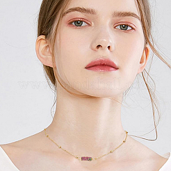 48 шт. подвески-соединители в виде колонн из латуни с натуральными смешанными драгоценными камнями 8 цветов&nbsp;PALLOY-HY00042