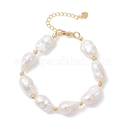 Браслеты с жемчугом кеши из натурального жемчуга в стиле барокко&nbsp;BJEW-JB13336