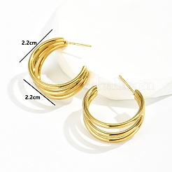 Серьги-гвоздики в форме тройной буквы С из нержавеющей стали 201 в стиле ретро&nbsp;PN7047